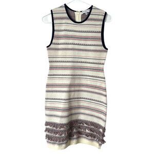 Cupcakes and Cashmere Sonata Cream Fringed Knit Sheath Mini
‎ Dress 4